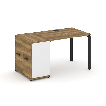 Стол рабочий с опорным распашным шкафом CN.SP-217 B/W