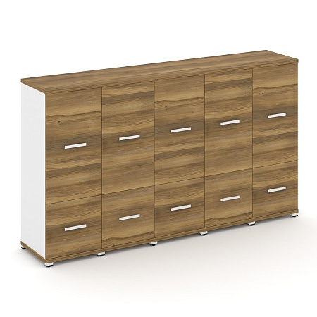 Шкаф пять узких секций, 3 ниши (5 фасадов ЛДСП, 1 ниша + 5 фасадов ЛДСП, 2 ниши) CN.STU-352 B/W