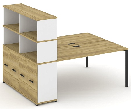 Рабочая станция с опорным распашным шкафом с надставкой высокой CN.DRS-232 B/W