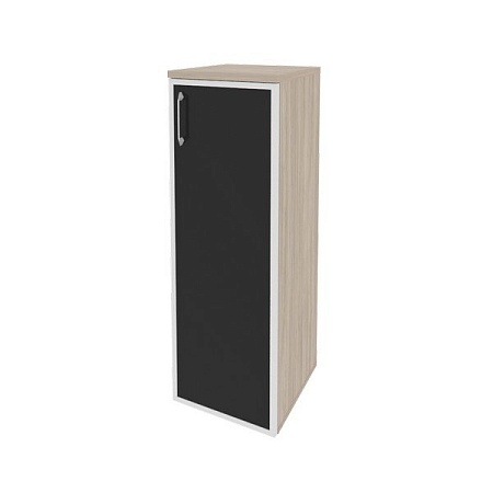 Шкаф средний узкий правый (1 средний фасад стекло лакобель в раме) O.SU-2.4R(R)black