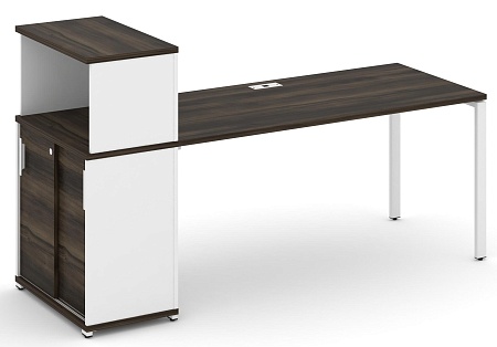 Стол рабочий с опорным шкафом купе с надставкой низкой CN.SP-240 B/W