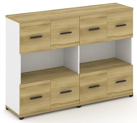 Шкаф две широкие секции, 3 ниши (4 фасада ЛДСП, 1 ниша + 4 фасада ЛДСП, 1 ниша) CN.STS-325 B/W