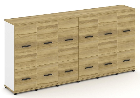 Шкаф шесть узких секций, 3 ниши (6 фасадов ЛДСП, 1 ниша + 6 ЛДСП, 2 ниши) CN.STU-362 B/W