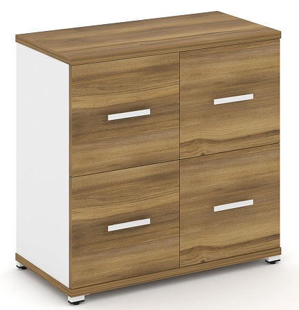 Шкаф две широкие секции, 2 ниши (2 фасада ЛДСП, 1 ниша + 2 фасада ЛДСП, 1 ниша) CN.STS-212 B/W