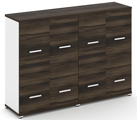 Шкаф две широкие секции, 3 ниши (4 фасада ЛДСП, 1 ниша + 4 фасада ЛДСП,  2 ниши) CN.STS-322 B/W