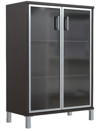 Шкаф средний со стеклянными дверьми в AL-рамке B 420.7