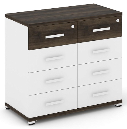 Тумба приставная широкая 8 ящиков CN.TSP-013 B/W