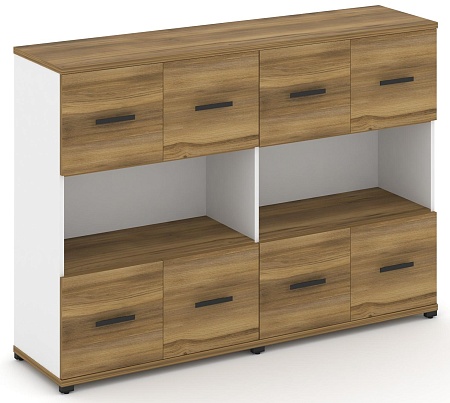 Шкаф две широкие секции, 3 ниши (4 фасада ЛДСП, 1 ниша + 4 фасада ЛДСП, 1 ниша) CN.STS-325 B/W