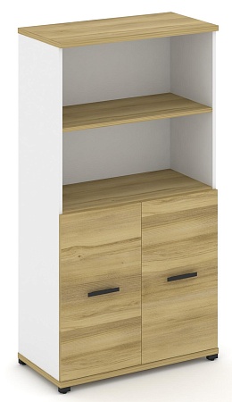 Шкаф две широкие секции, 4 ниши (2 фасада ЛДСП,  2 ниши) CN.STS-411 B/W