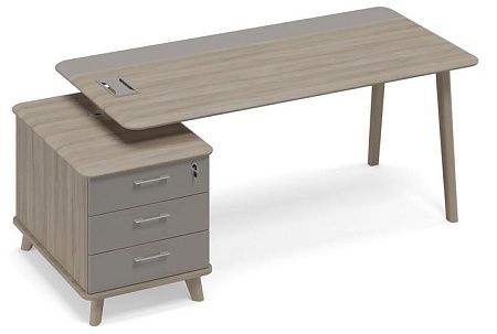 Стол комбинированный левый с тумбой малой (тип 1) WOOD  ТМ В2 105