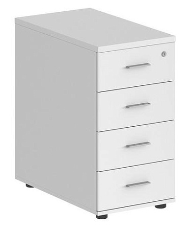 Тумба приставная с 4 ящ., с замком без топа SG.522.WH.WH