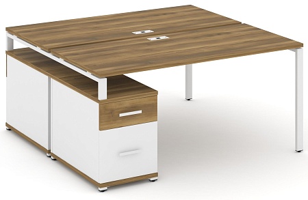 Рабочая станция на 2 места с двухсторонней опорной тумбой CN.DRS-308 B/W