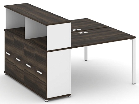 Рабочая станция с опорным распашным шкафом с надставкой низкой CN.DRS-226 B/W