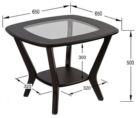 Журнальный столик со стеклом Мельбурн (Венге)