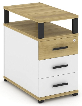 Тумба приставная 3 ящика. С надставкой. CN.TGP-001 B/W