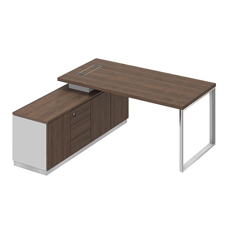 Стол руководителя на опорной тумбе левый БР 101L