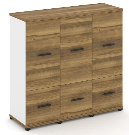 Шкаф три узкие секции, 3 ниши (3 фасада ЛДСП, 1 ниша + 3 фасада ЛДСП, 2 ниши) CN.STU-332 B/W