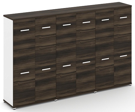 Шкаф три широкие секции, 4 ниши (6 фасадов ЛДСП, 3 ниши + 6 фасадов ЛДСП, 1 нишу) CN.STS-434 B/W