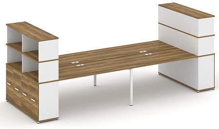 Рабочая станция с опорными распашными шкафоми с надставкой высокой CN.DRS-276 B/W