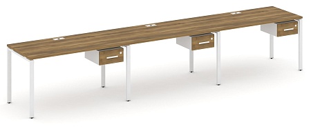 Рабочая станция односторонняя с подвесными тумбами на 3 места CN.ORS-131 B/W