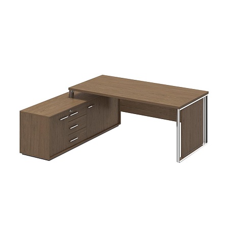 Стол руководителя на опорной тумбе левый ОР 136-1L