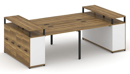 Рабочая станция с опорными распашными шкафоми с верхними горизонтами CN.DRS-265 B/W