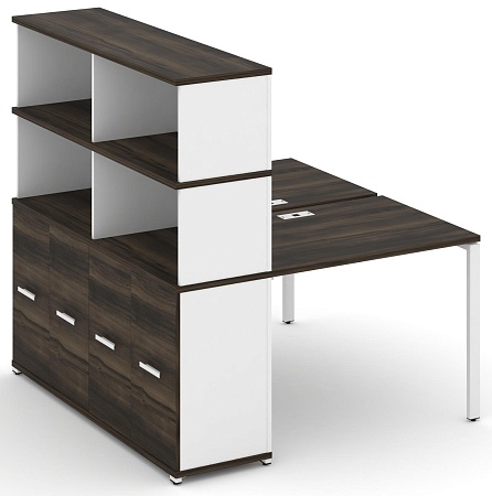 Рабочая станция с опорным распашным шкафом с надставкой высокой CN.DRS-229 B/W