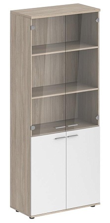Шкаф высокий, 4-х дв., со стеклом, з.ст HDF SG.801