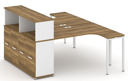 Рабочая станция с опорным распашным шкафом с надставкой низкой CN.DSA-213 B/W