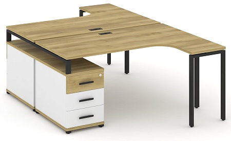 Рабочая станция с двойной опорной тумбой CN.DSA-302 B/W