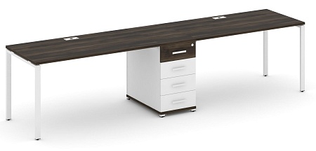 Рабочая станция на 2 места с одной опорной тумбой CN.ORS-403 B/W