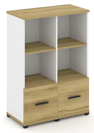 Шкаф две узкие секции, 3 ниши (2 фасада ЛДСП, 1 ниша) CN.STU-321 B/W