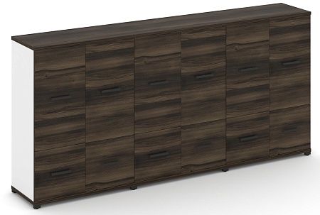 Шкаф три широкие секции, 3 ниши (6 фасадов ЛДСП, 1 ниша + 6 фасадов ЛДСП, 2 ниши) CN.STS-332 B/W