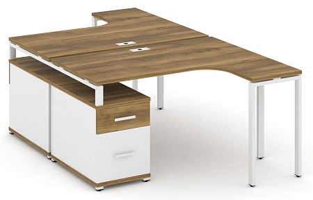 Рабочая станция с двойной опорной тумбой CN.DSA-303 B/W