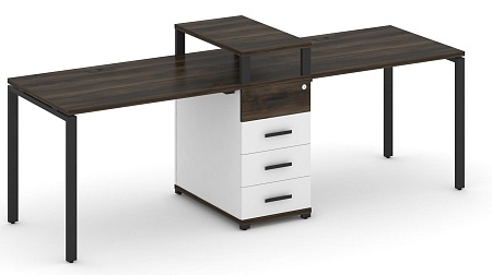 Рабочая станция на 2 места с одной опорной тумбой CN.ORS-417 B/W