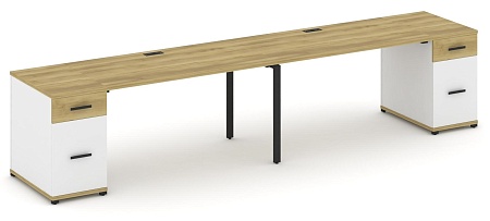 Рабочая станция на 2 места с двумя опорными тумбами CN.ORS-415 B/W