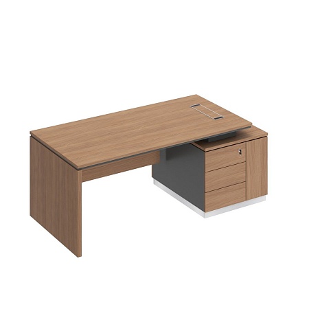 Стол руководителя (опора ДСП) на опорной тумбе правый СИ 111R