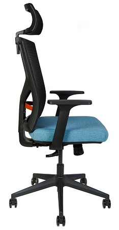 Кресло офисное Денвер (спинка черная сетка / сидушка синяя ткань) 8005A blue