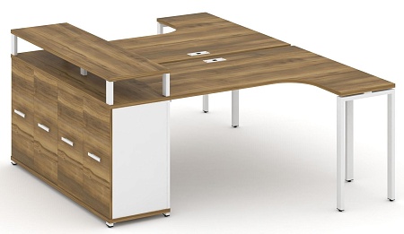 Рабочая станция с опорным распашным шкафом с верхним горизонтом CN.DSA-211 B/W