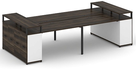 Рабочая станция с опорными распашными шкафоми с верхними горизонтами CN.DRS-266 B/W