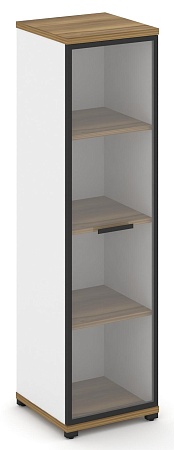 Шкаф одна узкая секция, 4 ниши (фасад стекло прозрачное в раме, 4 ниши) CN.STU-416 RP B/W