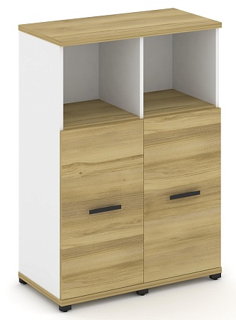 Шкаф две узкие секции, 3 ниши (2 фасада ЛДСП, 2 ниши ) CN.STU-323 B/W