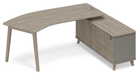 Стол эргономичный правый с тумбой (тип 5) WOOD ТМ В2 126
