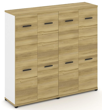 Шкаф две широкие секции, 4 ниши (4 фасада ЛДСП, 3 ниши + 4 фасада ЛДСП, 1 ниша) CN.STS-424 B/W