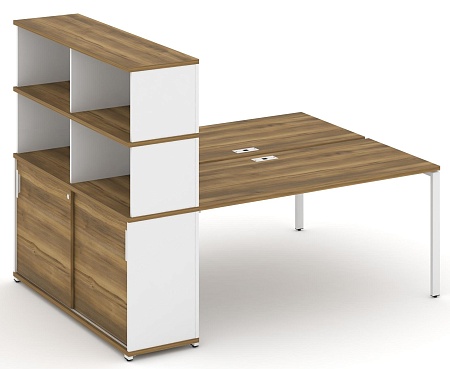 Рабочая станция с опорным шкафом купе с надставкой высокой CN.DRS-244 B/W