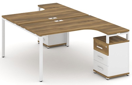 Рабочая станция с двумя опорными тумбами CN.DSA-305 B/W