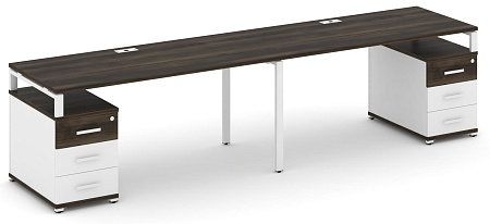 Рабочая станция на 2 места с двумя опорными тумбами CN.ORS-320 B/W