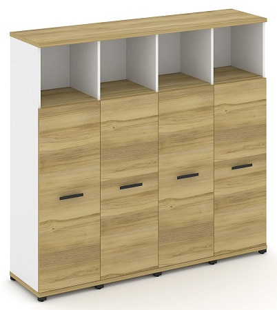 Шкаф четыре узкие секции, 4 ниши (4 фасада ЛДСП, 3 ниши) CN.STU-443 B/W