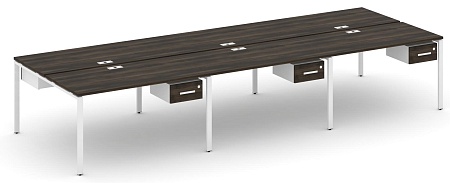 Рабочая станция двухсторонняя с подвесными тумбами на 6 мест CN.DRS-151 B/W