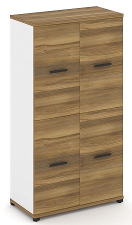 Шкаф две широкие секции, 4 ниши (2 фасада ЛДСП, 2 ниши + 2 фасада ЛДСП, 2 ниши) CN.STS-412 B/W